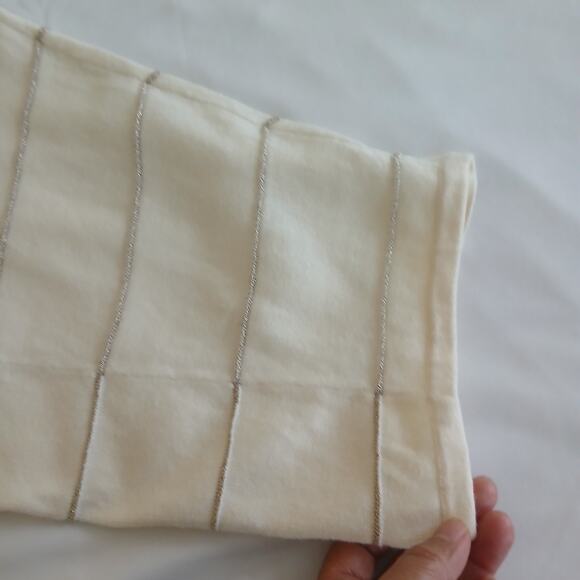 Chico’s Womens Size 2 Ivory Gold Metallic Shimmer Knit Pullover Sweater Top - Picture 5 of 12